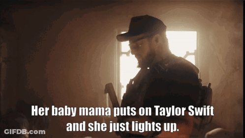A Man In A Hat Is Talking About Taylor Swift 'S Baby Mama GIF
