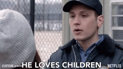 A Man In A Hat Says He Loves Children On A Netflix Ad GIF