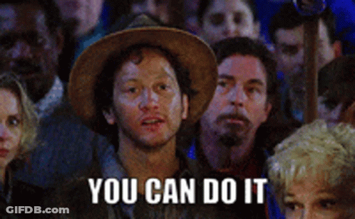 A Man In A Hat Says You Can Do It In A Crowd GIF