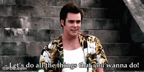A Man In A Hawaiian Shirt Is Saying Let 'S Do All The Things That You Wanna Do GIF
