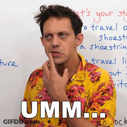 A Man In A Hawaiian Shirt Says Umm In Front Of A Whiteboard GIF