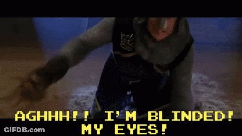 A Man In A Helmet Says I 'M Blinded GIF