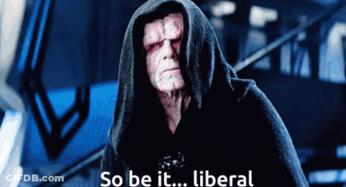 A Man In A Hooded Cape Says " So Be It Liberal " GIF