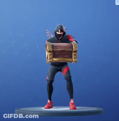 A Man In A Hooded Jacket Is Holding A Chest With A Pink Octopus On It GIF