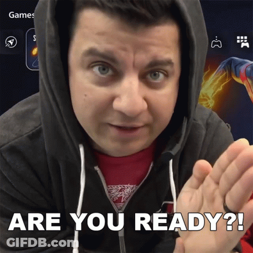 A Man In A Hooded Sweatshirt Says " Are You Ready " GIF