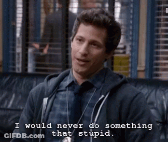 A Man In A Hoodie And Tie Is Sitting On A Couch And Saying `` I Would Never Do Something That Stupid . '' GIF