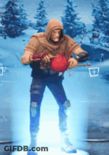 A Man In A Hoodie Is Holding A Red Object In His Hands GIF