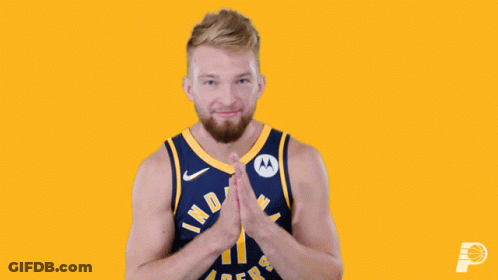 A Man In A Indiana Pacers Jersey Applauds GIF