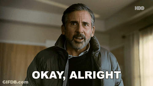 A Man In A Jacket Says Okay Alright In Front Of A Hbo Logo GIF