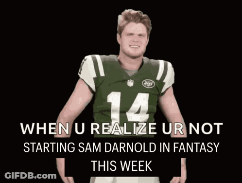 A Man In A Jets Jersey With The Number 14 On It GIF