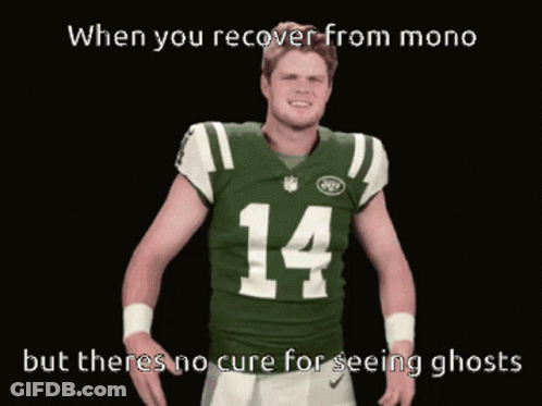 A Man In A Jets Jersey With The Number 14 On It GIF
