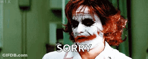 A Man In A Joker Costume Says Sorry GIF