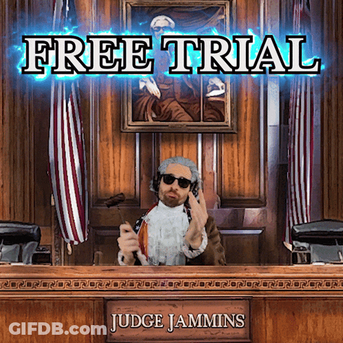 A Man In A Judge 'S Wig Sits In Front Of A Sign That Says Judge Jamming GIF