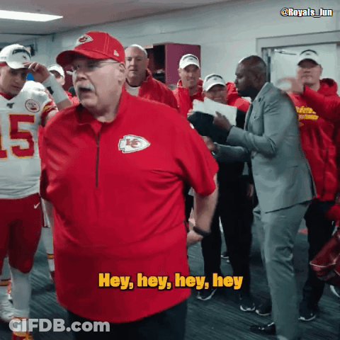 A Man In A Kc Jersey Says Hey Hey Hey Hey GIF