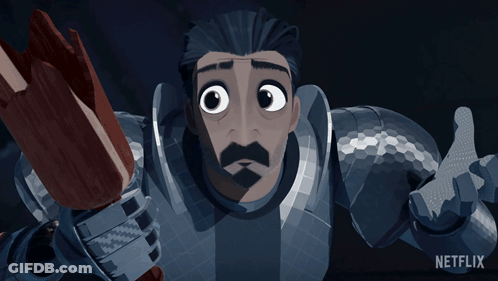 A Man In A Knight 'S Armor Is Holding A Sword And Says Netflix GIF
