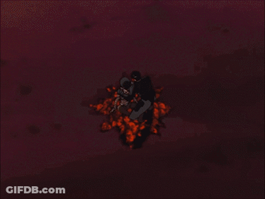 Knight Hugging Man In Front Of Skulls GIF