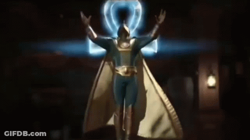 A Man In A Knight 'S Helmet With An Ankh On His Chest GIF
