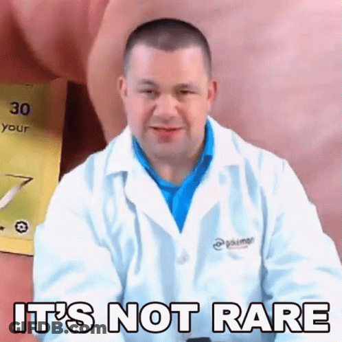 A Man In A Lab Coat With The Words It 'S Not Rare On His Chest GIF
