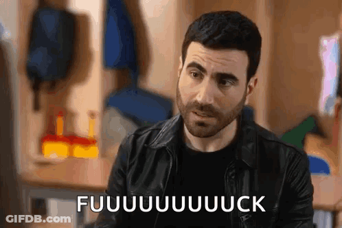 A Man In A Leather Jacket Is Sitting In A Classroom And Says Fuuuuuuuuck . GIF