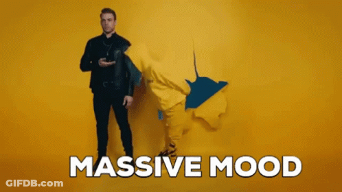 Man In Leather Jacket With Massive Mood Text GIF