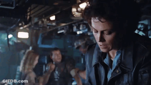 A Man In A Leather Jacket Says " I Say We Take Off And Make The Entire Site From Orbit " GIF