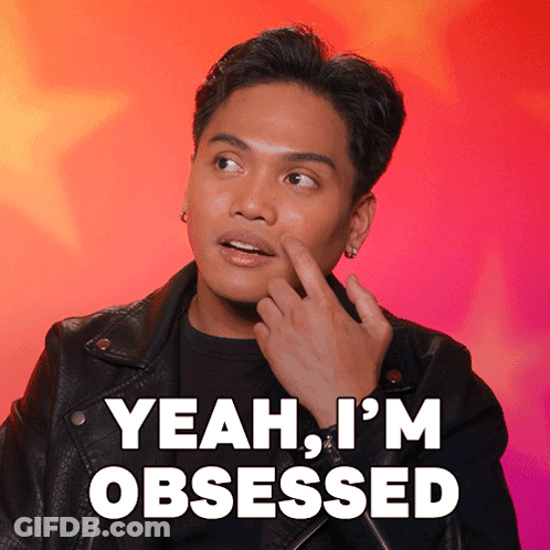 A Man In A Leather Jacket Says " Yeah I 'M Obsessed " With His Finger On His Nose GIF