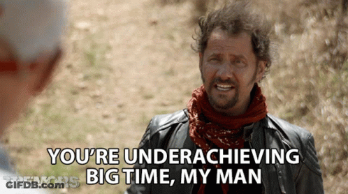 A Man In A Leather Jacket Says You 'Re Under Achieving Big Time My Man GIF