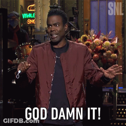 A Man In A Maroon Jacket Says " God Damn It " GIF