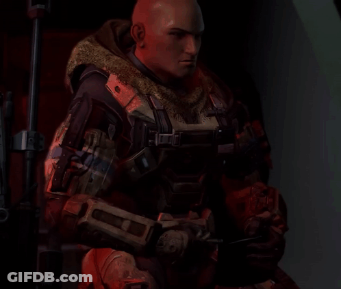 A Man In A Military Uniform Has The Letter C On His Sleeve GIF