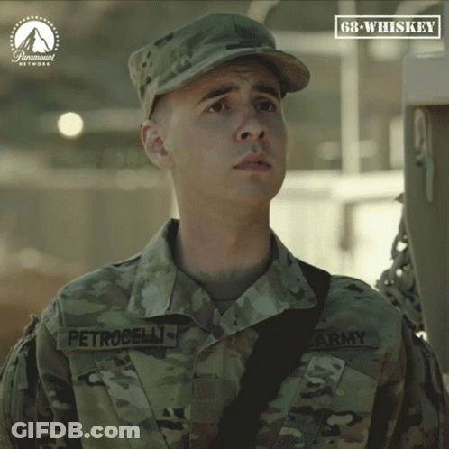 Man In Military Uniform With Petrocelli Name GIF