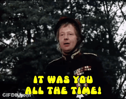 A Man In A Military Uniform Is Standing In Front Of Trees And Says It Was You All The Time GIF