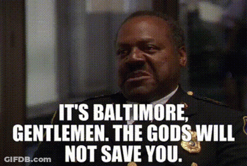 A Man In A Military Uniform Is Talking About Baltimore . GIF