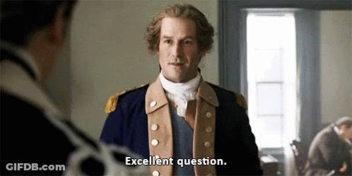 A Man In A Military Uniform Is Talking To Another Man And Says `` Excellent Question . '' GIF