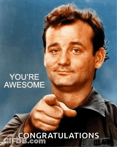 A Man In A Military Uniform Points At The Camera With The Words You 'Re Awesome Congratulations GIF