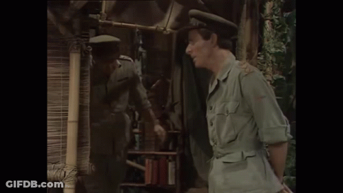 A Man In A Military Uniform Says I Hope You 'Re Not Going To Be Boring In A Foreign Language GIF