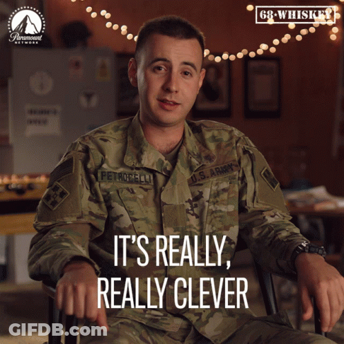A Man In A Military Uniform Says " It 'S Really , Really Clever " GIF