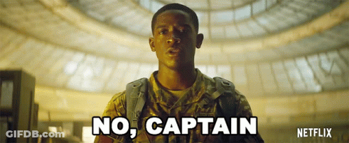 A Man In A Military Uniform Says No Captain On A Netflix Ad GIF