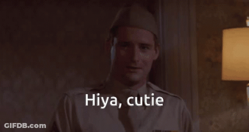 Man In Military Uniform Saying Hiya Cutie GIF