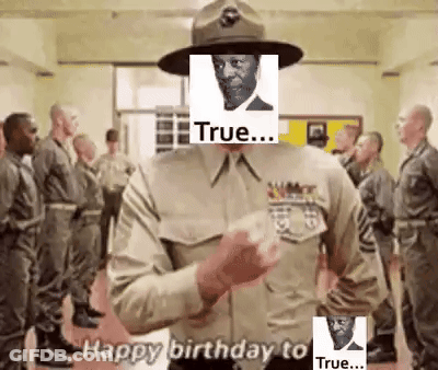 A Man In A Military Uniform With A Picture Of A Man In A Hat On His Face . GIF