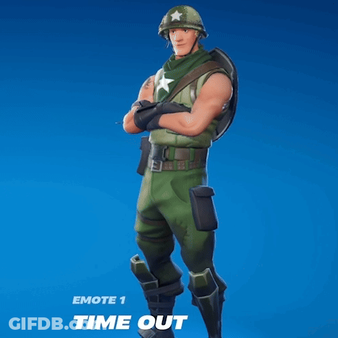 A Man In A Military Uniform With A Star On His Helmet And The Words " Time Out " Below Him GIF