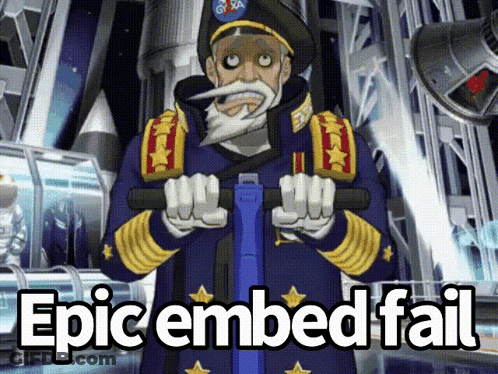 A Man In A Nasa Hat Is Riding A Scooter With The Words Epic Embed Fail Written Below Him GIF