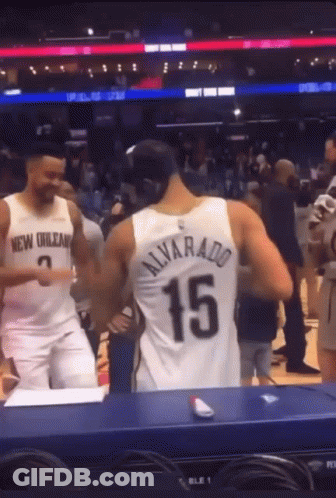 A Man In A New Orleans Jersey With The Number 15 On His Back GIF