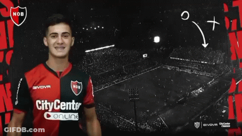 A Man In A Nob Jersey Stands In Front Of A Sign That Says Igood 00000L GIF