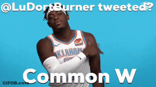 A Man In A Oklahoma City Thunder Jersey Has His Arms Crossed GIF