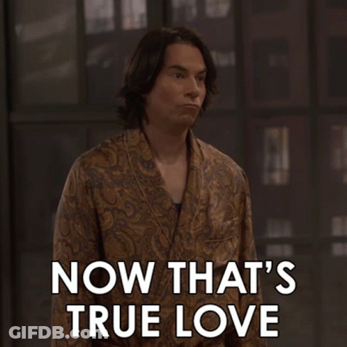 A Man In A Paisley Robe Says Now That 'S True Love GIF