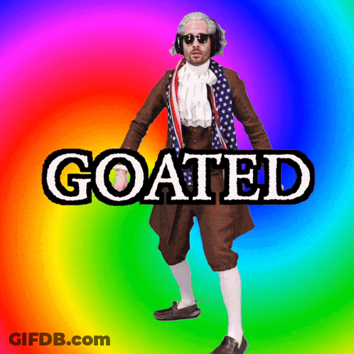 Patriotic Man With Goated Above Him GIF