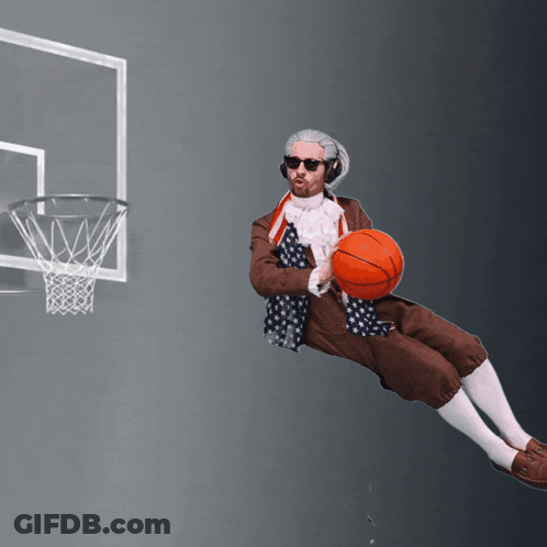 A Man In A Patriotic Outfit Is Holding A Basketball GIF