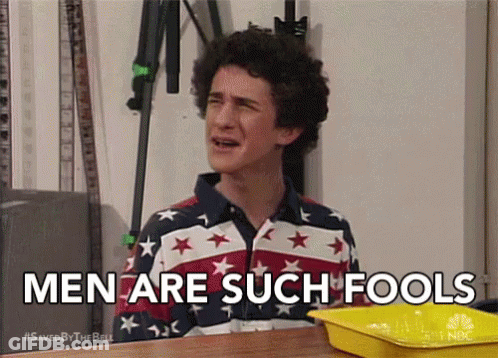 A Man In A Patriotic Shirt Is Crying And Says Men Are Such Fools GIF