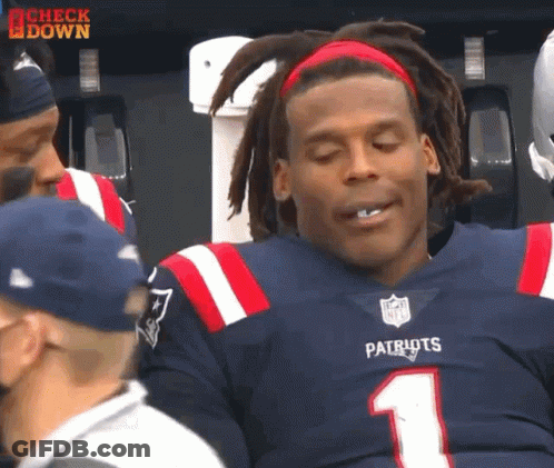 A Man In A Patriots Jersey With The Number One On It GIF
