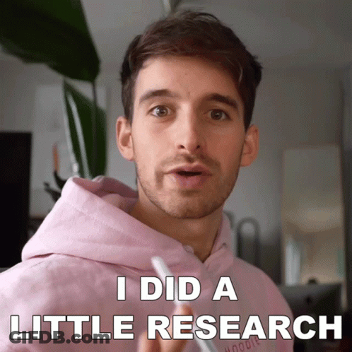 A Man In A Pink Hoodie Is Saying I Did A Little Research GIF